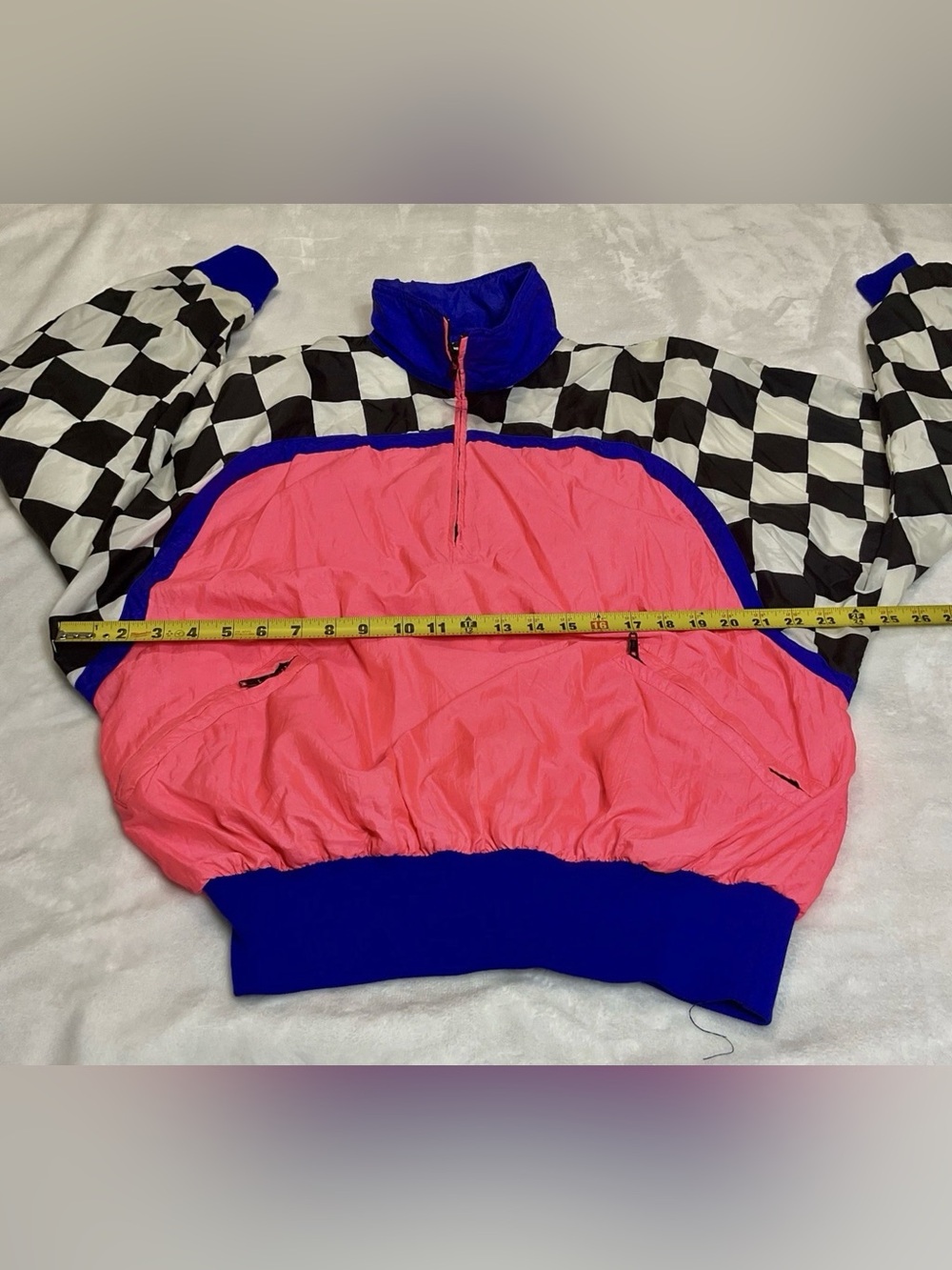 Vintage 80s Hotdogger Neon Pink Color Block Windbreaker Tracksuit- Mens Small - Picture 3 of 8